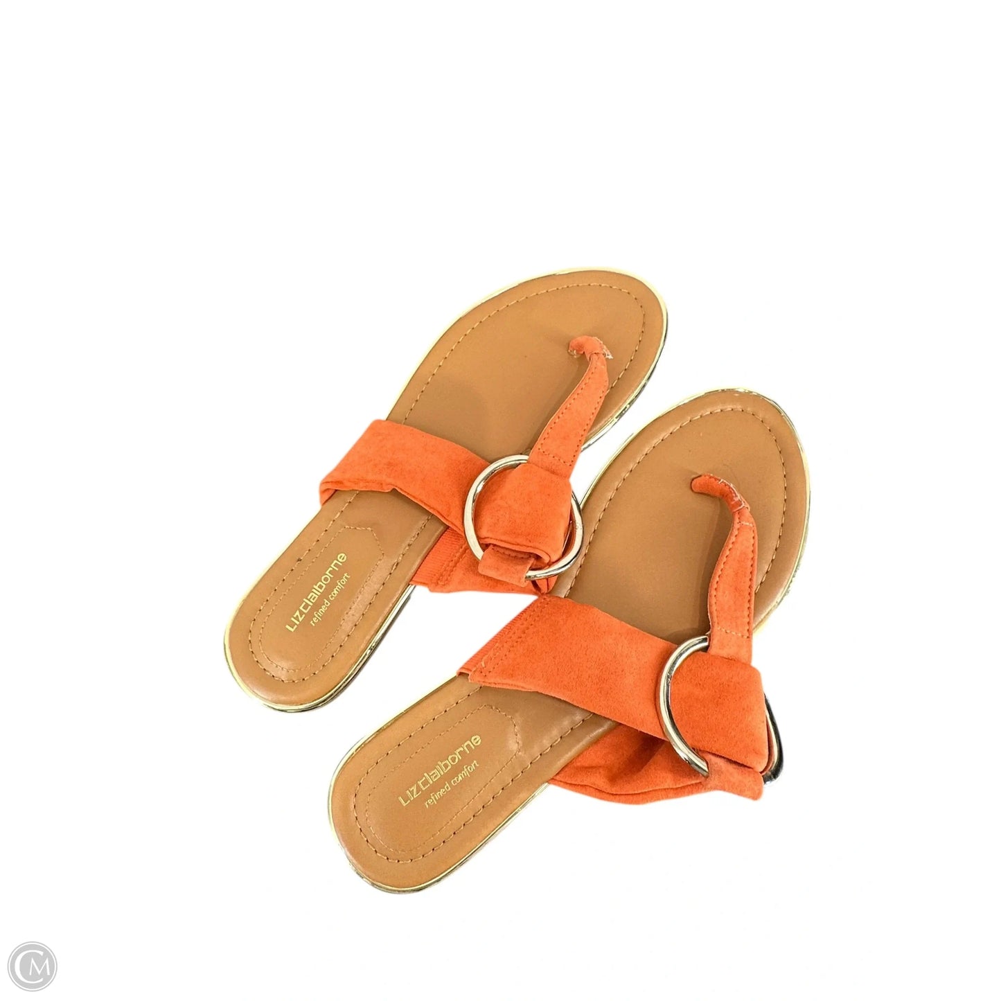 Sandals Flats By Liz Claiborne In Orange, Size: 9.5