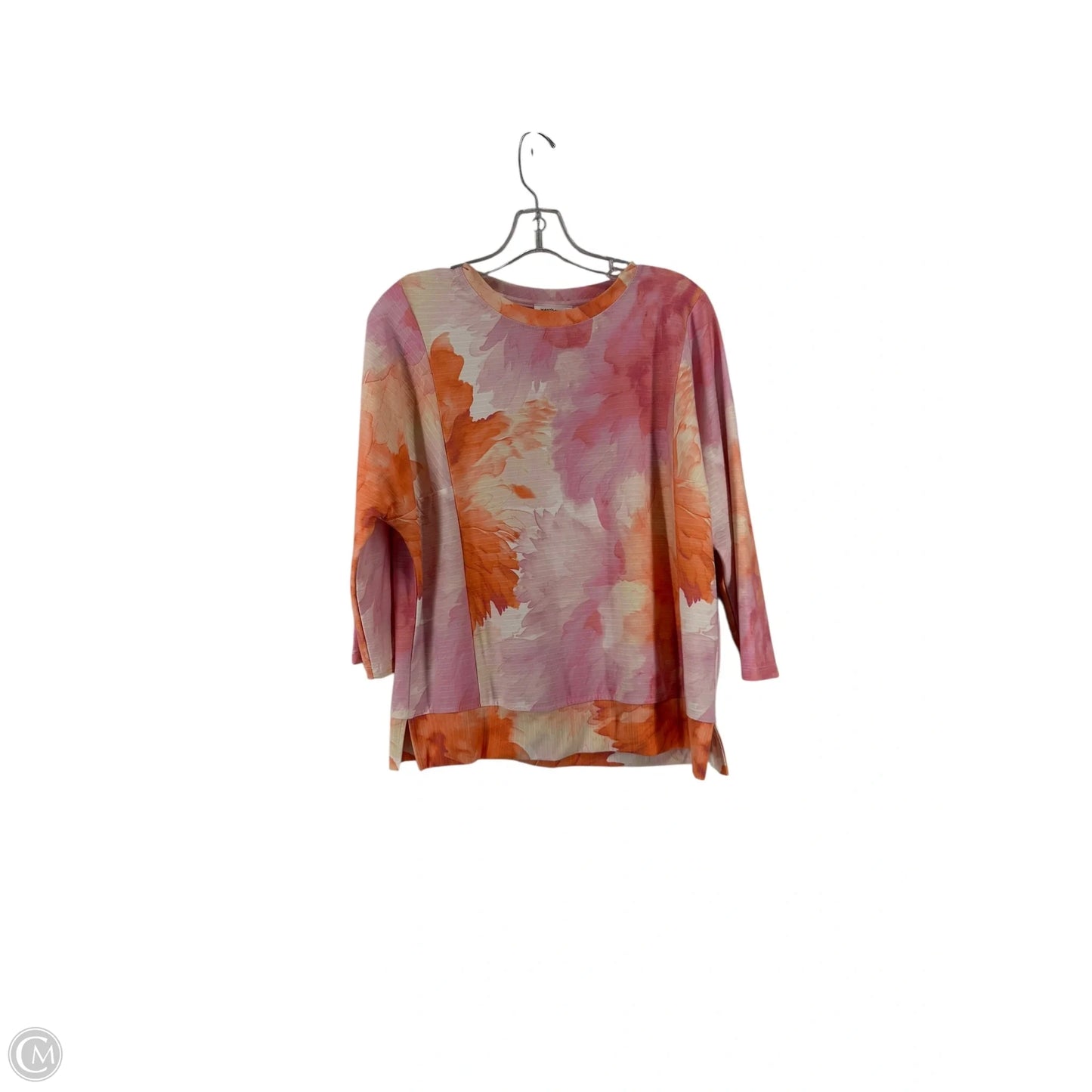 Top 3/4 Sleeve By West Bound In Orange & Pink, Size: S
