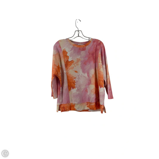 Top 3/4 Sleeve By West Bound In Orange & Pink, Size: S