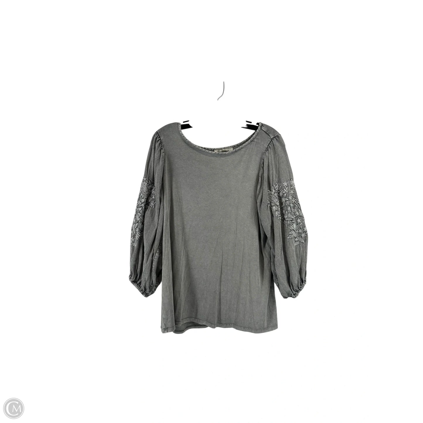 Top 3/4 Sleeve By Solitaire In Grey, Size: S