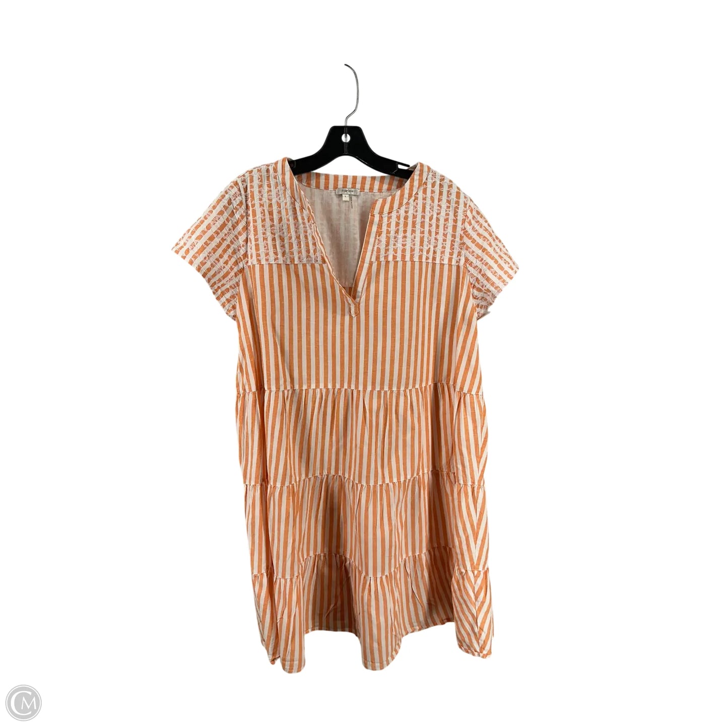 Dress Casual Short By Tyler Boe In Orange & White, Size: L
