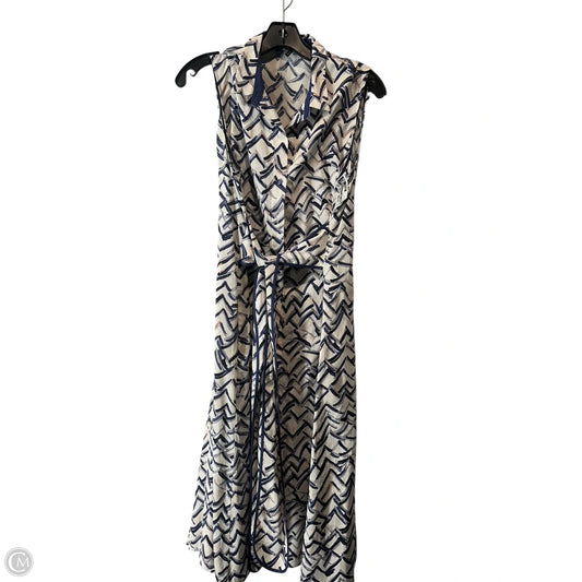 Dress Casual Midi By Nic + Zoe In Blue & White, Size: M