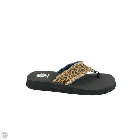 Sandals Flip Flops By Yellow Box In Animal Print, Size: 8.5