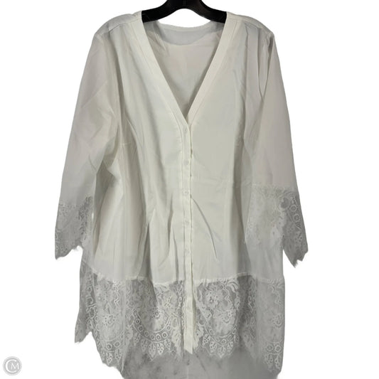 Top 3/4 Sleeve By Shein In White, Size: 3x