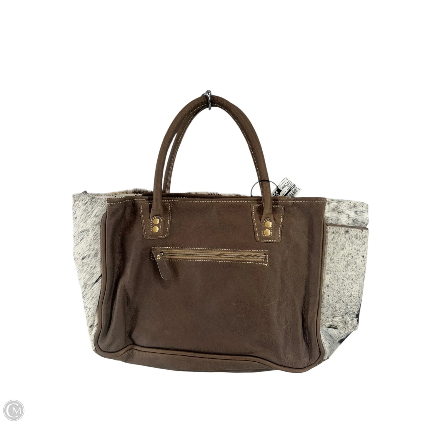 Handbag Leather By Myra, Size: Large