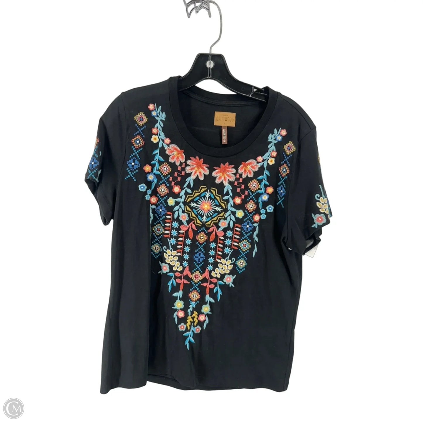 Top Short Sleeve By Driftwood In Black, Size: Xl