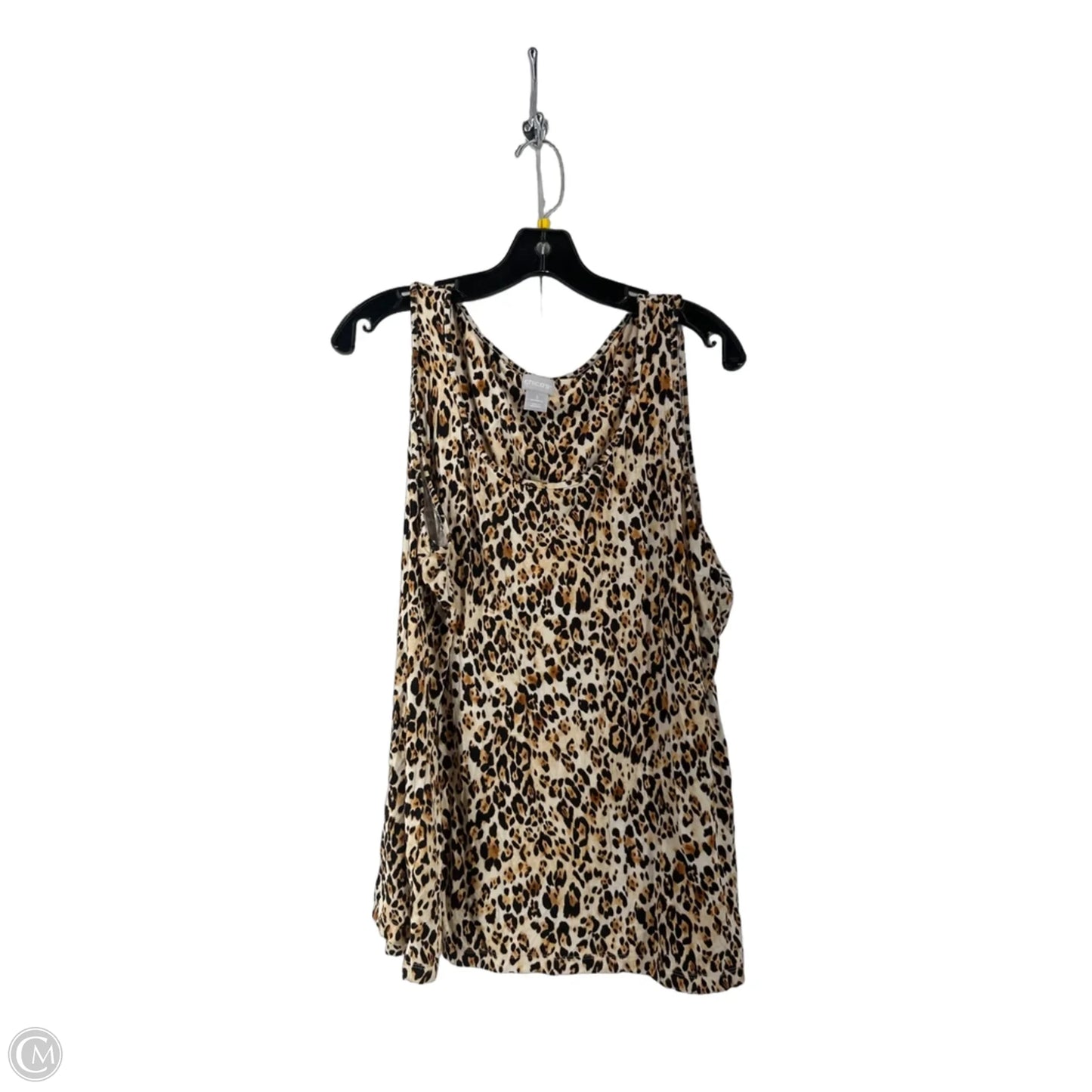 Top Sleeveless By Chicos In Leopard Print, Size: 30