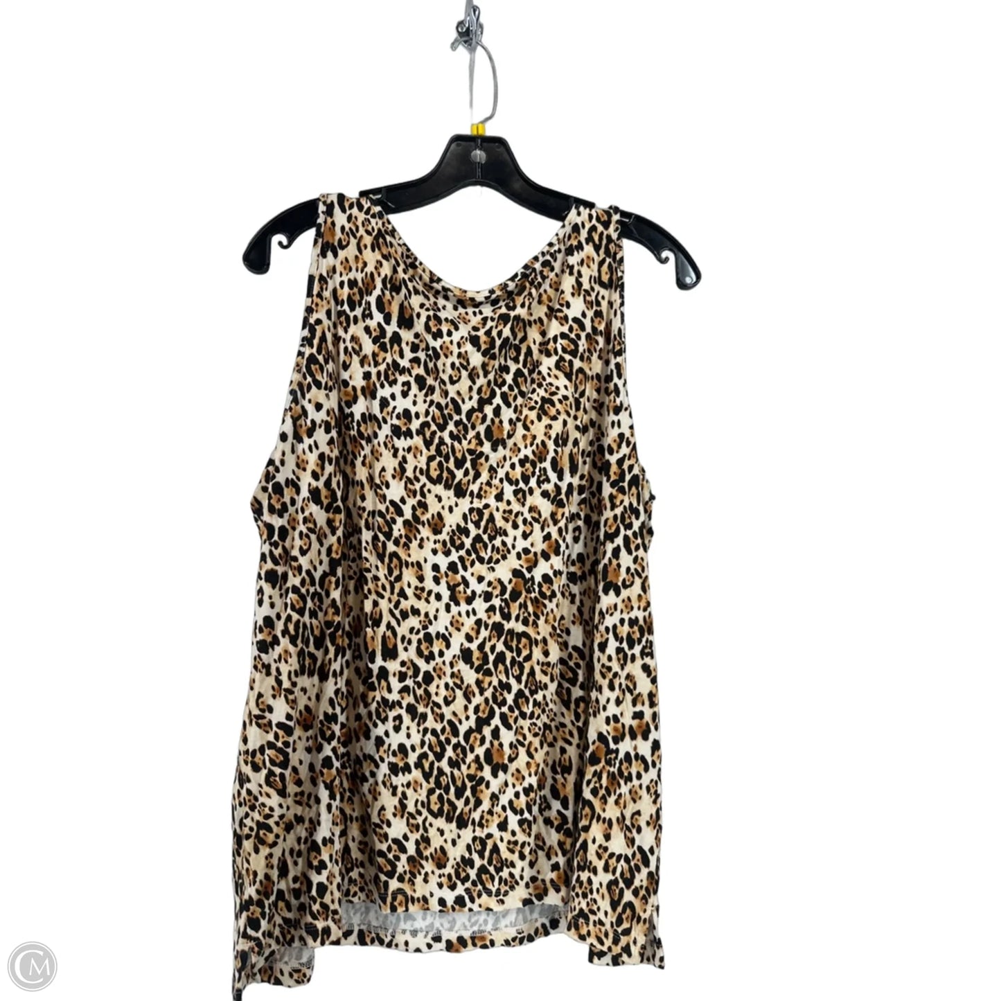 Top Sleeveless By Chicos In Leopard Print, Size: 30