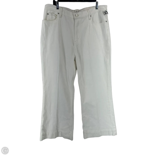 Jeans Flared By Frame In White, Size: 14