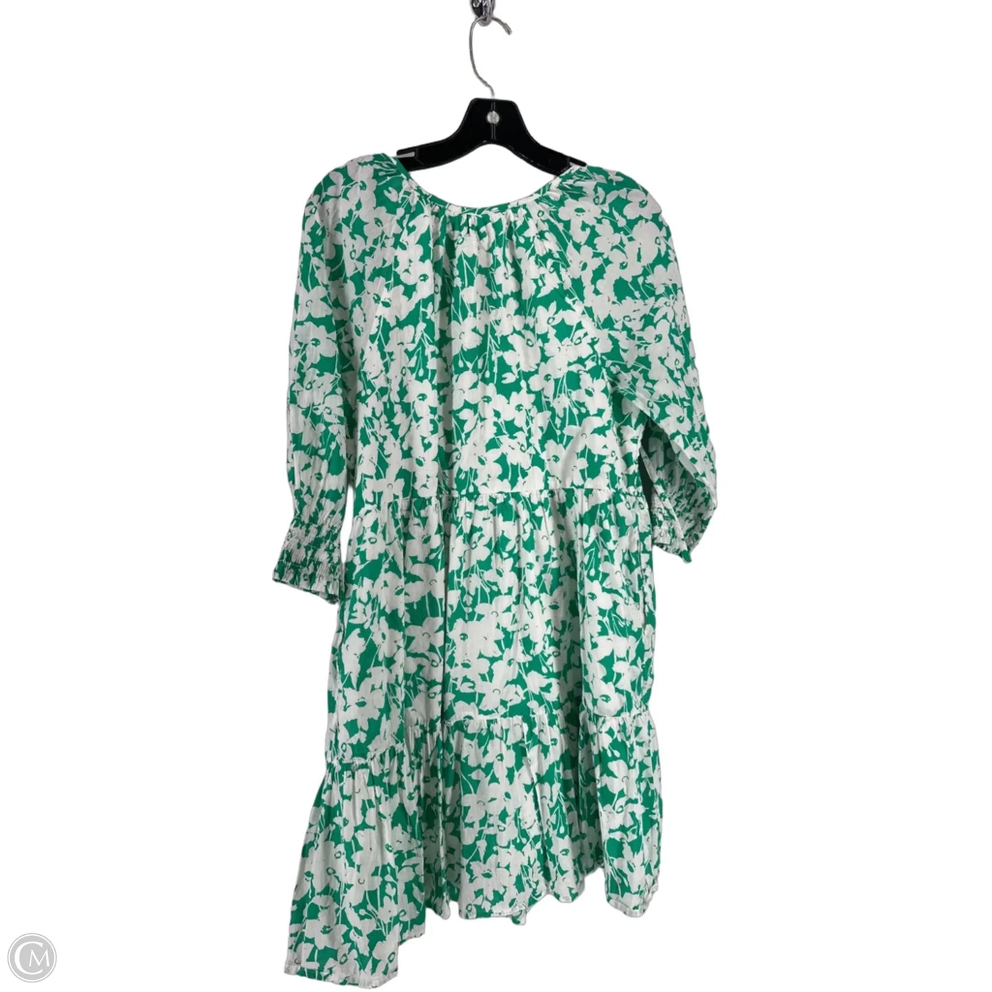 Dress Casual Short By Clothes Mentor In Green & White, Size: L
