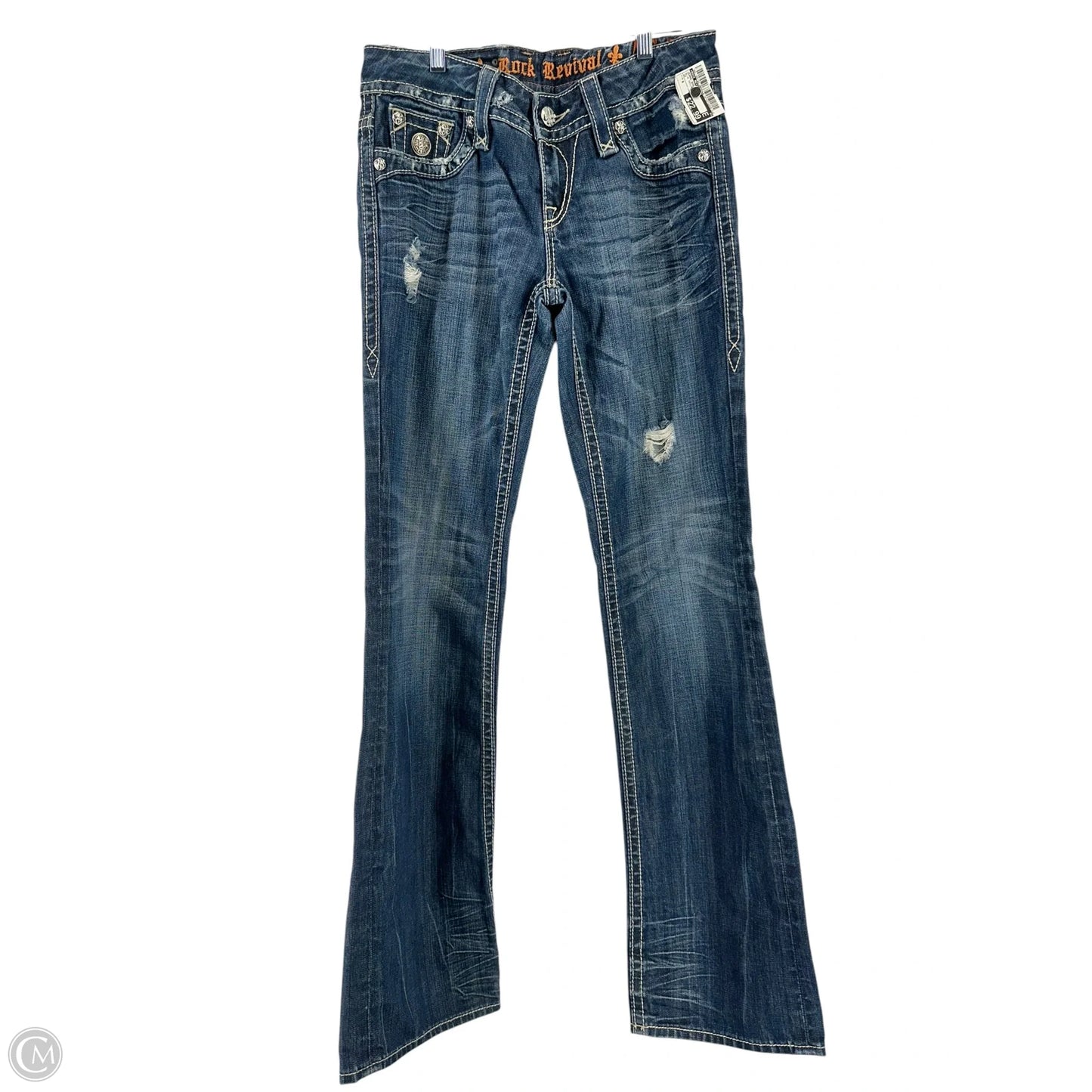 Jeans Boot Cut By Rock Revival In Blue Denim, Size: 8