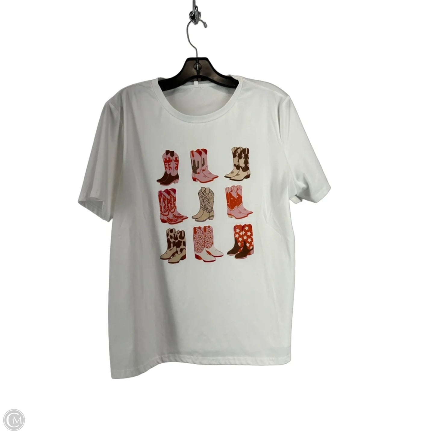 Top Short Sleeve By Clothes Mentor In White, Size: L