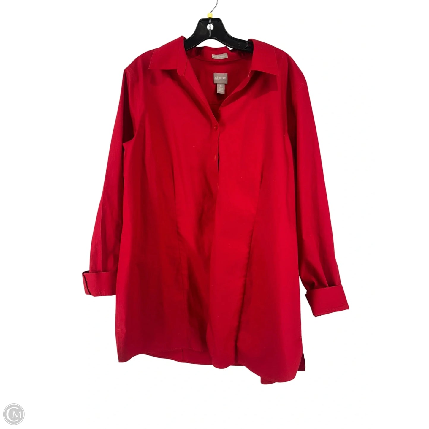 Top Long Sleeve By Chicos In Red, Size: Xl