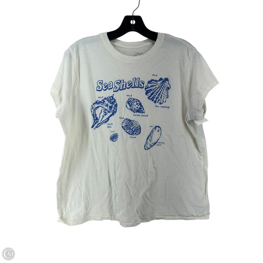 Top Short Sleeve By Universal Thread In Blue & Cream, Size: L