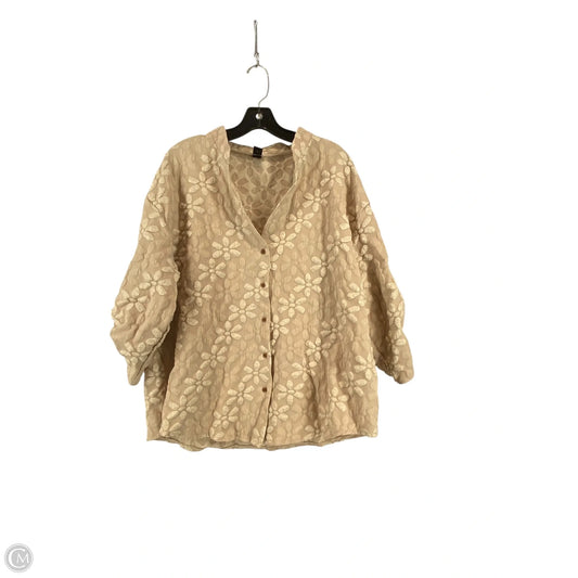 Top Short Sleeve By Shein In Tan, Size: 2x