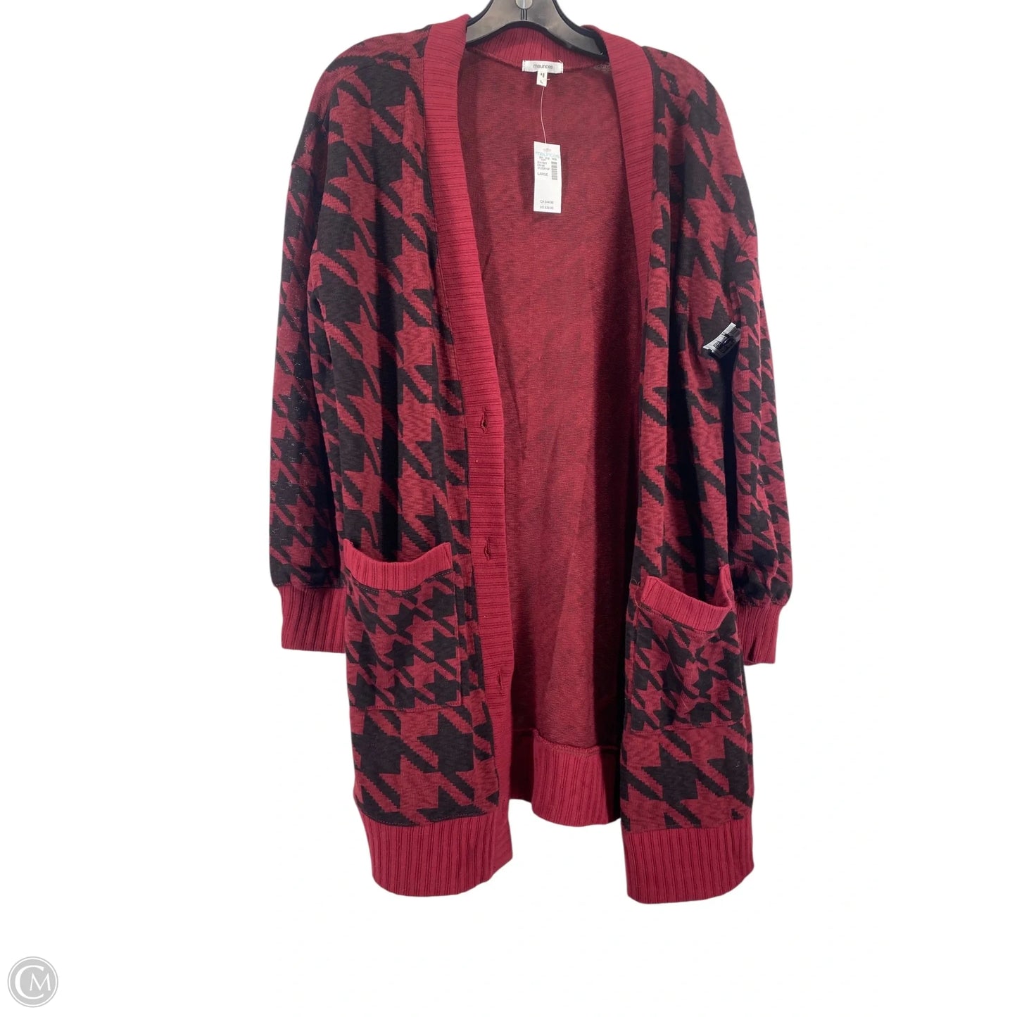 Sweater Cardigan By Maurices In Red, Size: L
