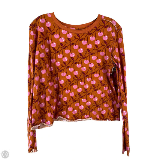 Top Long Sleeve By Maeve In Orange & Pink, Size: M
