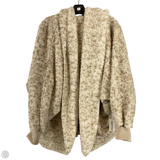 Jacket Faux Fur & Sherpa By Clothes Mentor In Tan & White, Size: Osfm