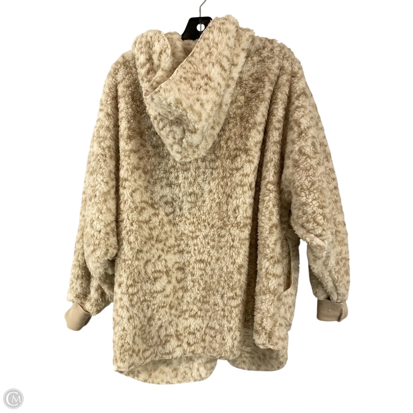 Jacket Faux Fur & Sherpa By Clothes Mentor In Tan & White, Size: Osfm