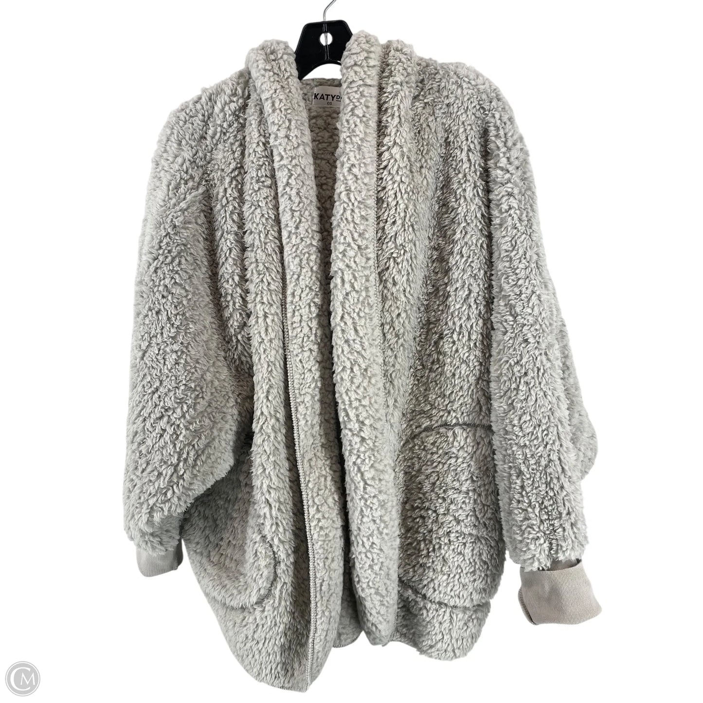 Jacket Faux Fur & Sherpa By Clothes Mentor In Grey, Size: Osfm