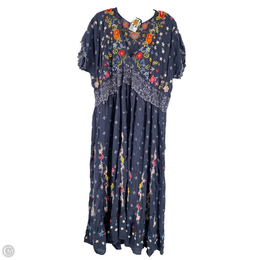 Dress Casual Midi By Johnny Was In Grey, Size: L