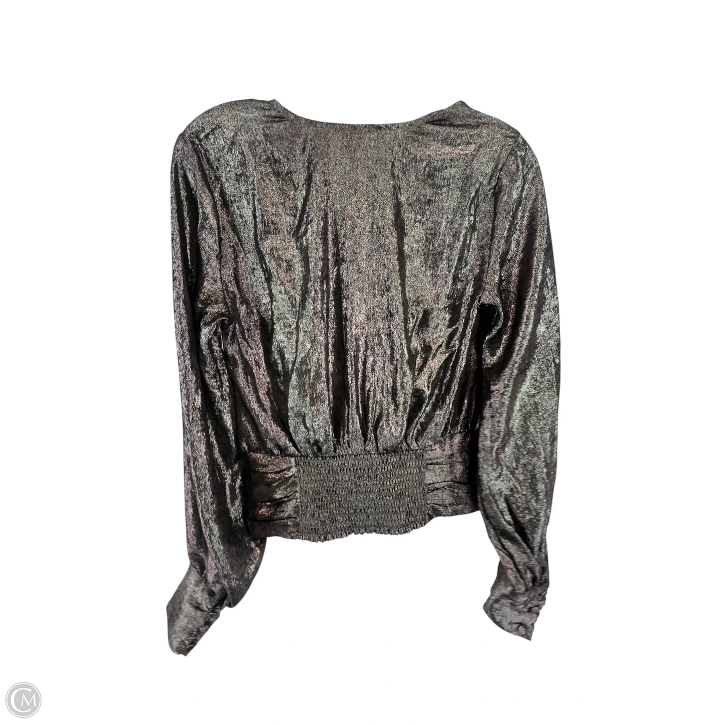 Top Long Sleeve By Express In Silver, Size: S