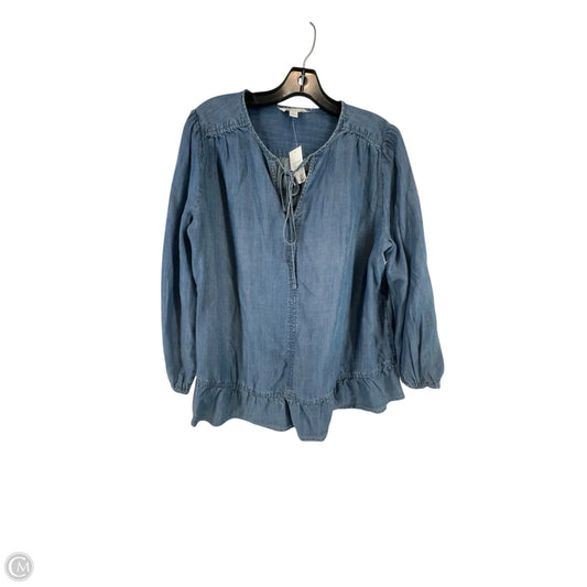 Top Long Sleeve By Cato In Blue, Size: L