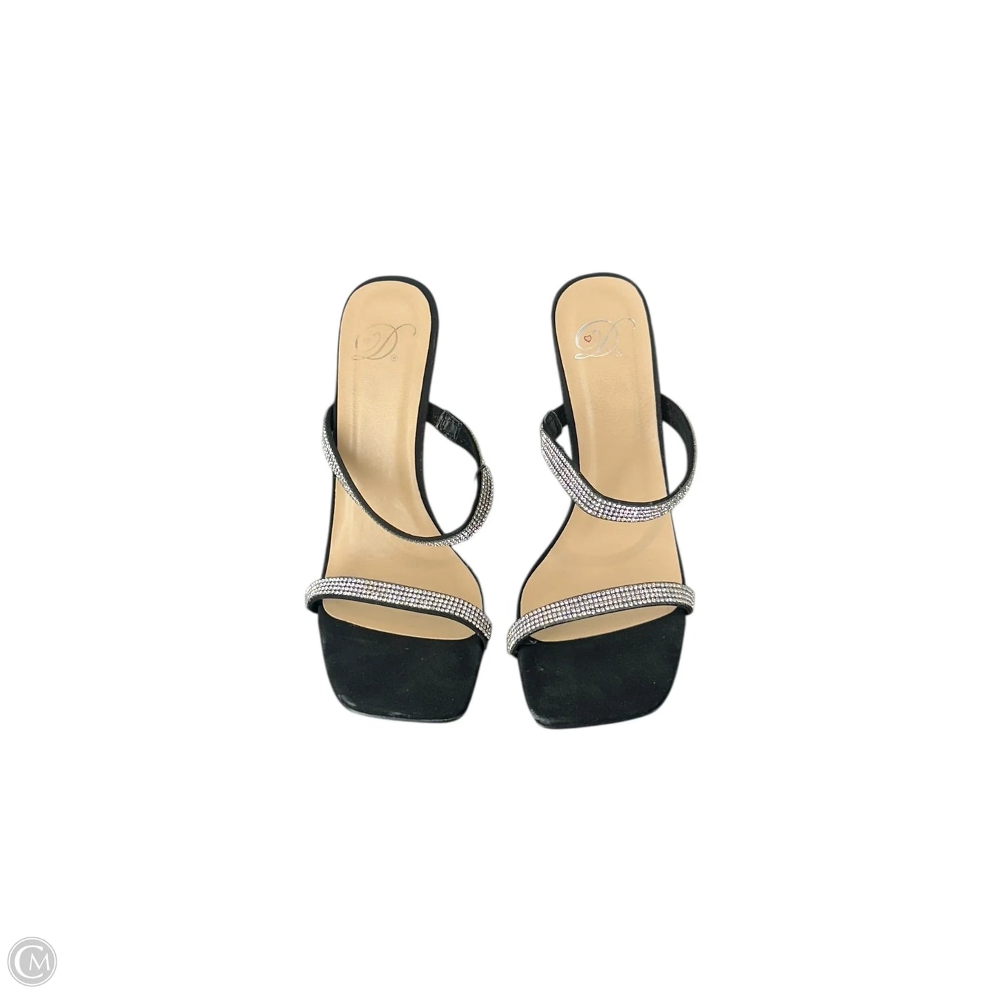 Sandals Heels Stiletto By Derek Heart In Black & Silver, Size: 7.5