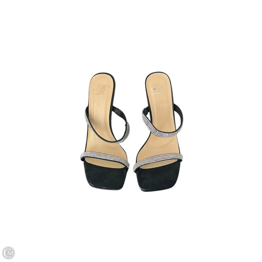 Sandals Heels Stiletto By Derek Heart In Black & Silver, Size: 7.5