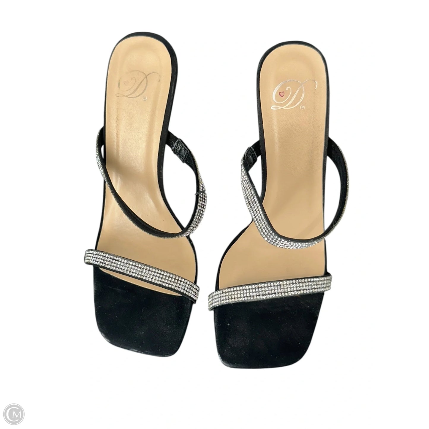 Sandals Heels Stiletto By Derek Heart In Black & Silver, Size: 7.5