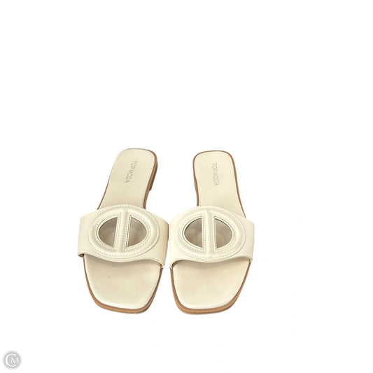 Sandals Flats By Top Moda In Cream, Size: 7.5