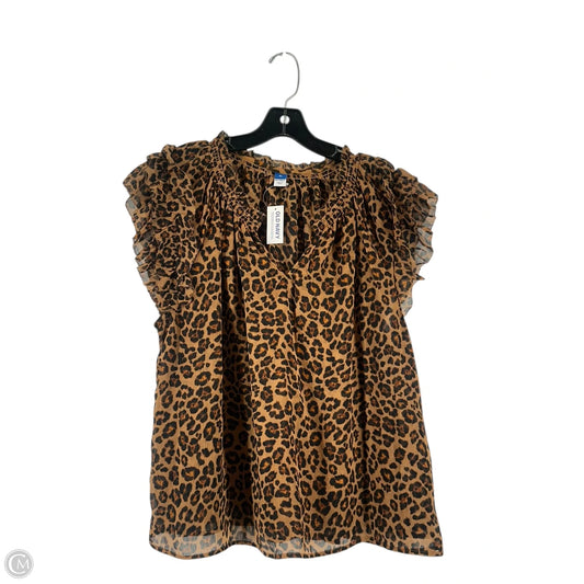 Blouse Sleeveless By Old Navy In Animal Print, Size: Xl