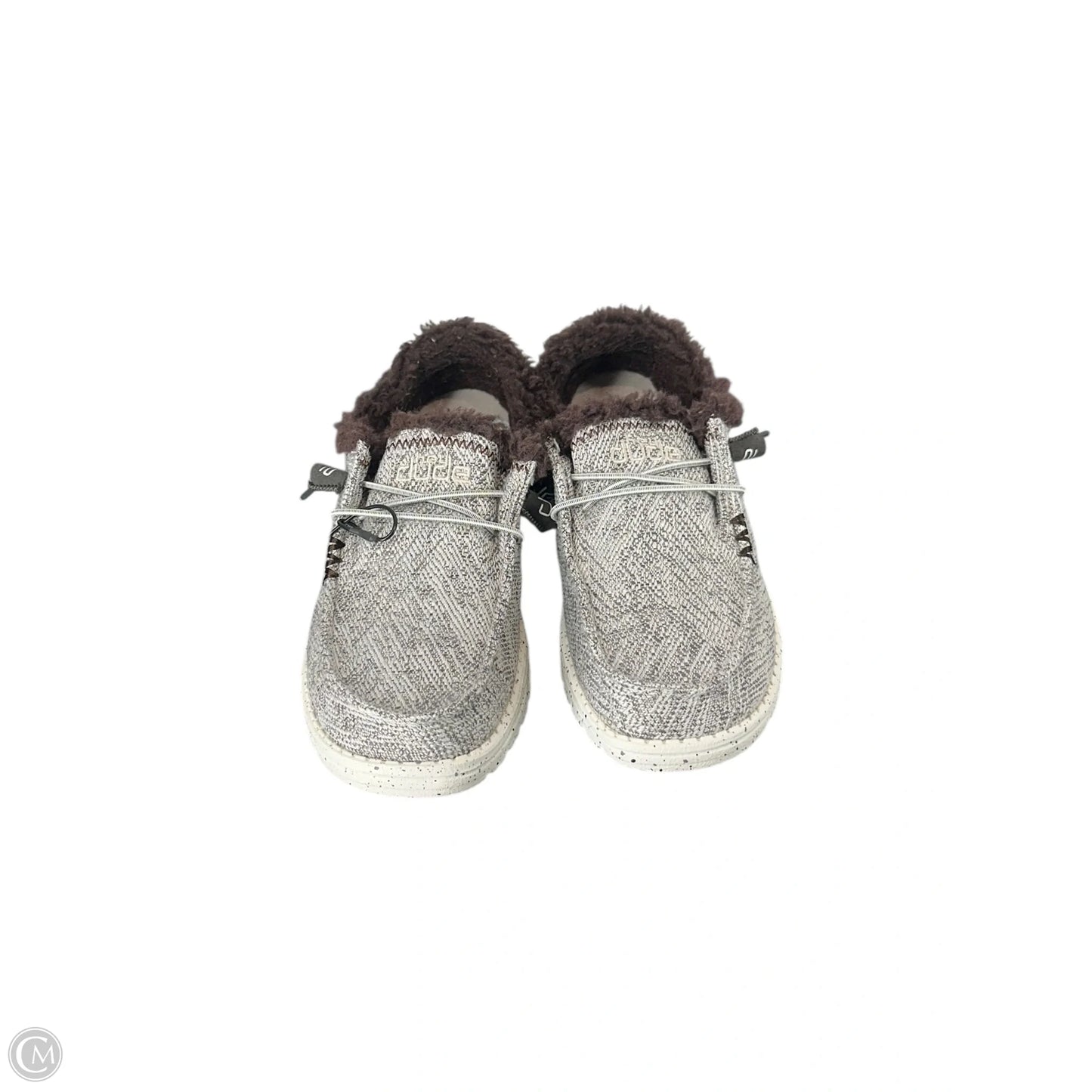 Shoes Flats By Hey Dude In Grey & White, Size: 8