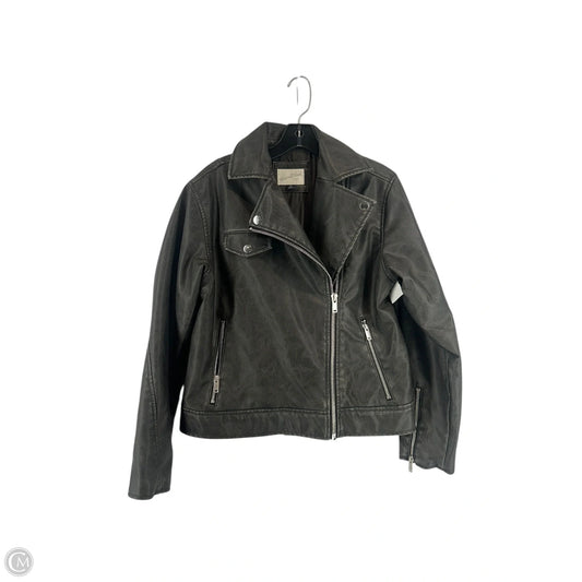 Jacket Moto Leather By Universal Thread In Black, Size: Xs