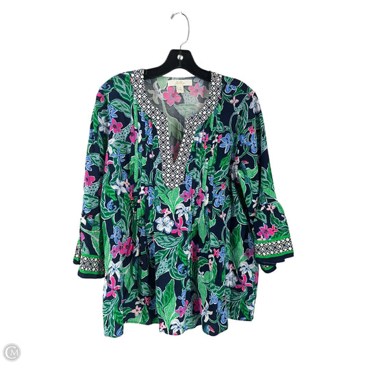 Top 3/4 Sleeve Designer By Lilly Pulitzer In Multi-colored, Size: M