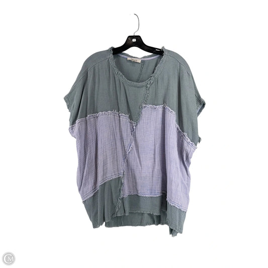 Top Short Sleeve By Oli & Hali In Green & Purple, Size: M
