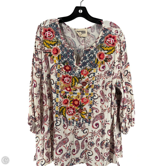 Top Long Sleeve By Savanna Jane In Multi-colored, Size: 1x