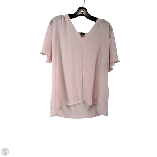Blouse Short Sleeve By Ann Taylor In Pink, Size: M