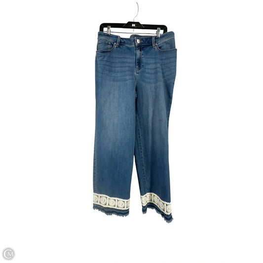 Jeans Straight By Chicos In Blue Denim, Size: S