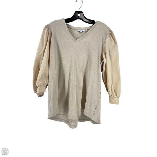 Top 3/4 Sleeve By Chicos In Tan, Size: Xl