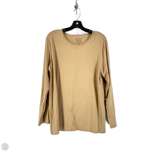 Top Long Sleeve By Chicos In Tan, Size: Xxl