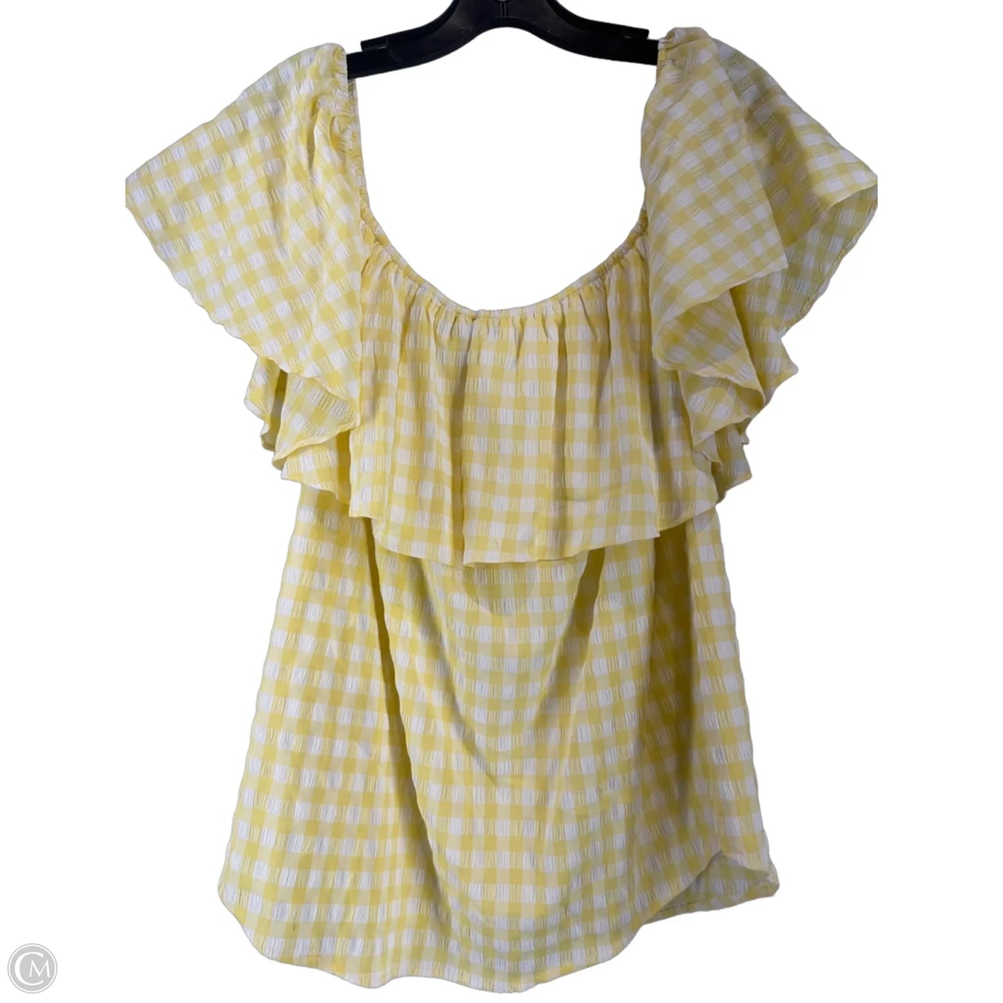 Top Short Sleeve By Clothes Mentor In Yellow, Size: L
