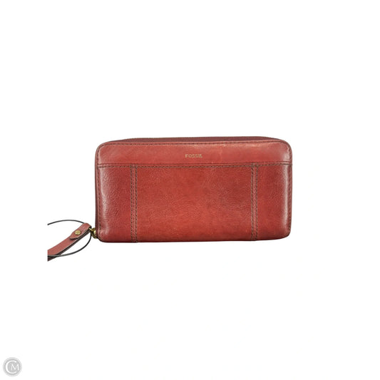 Wallet Leather By Fossil, Size: Large