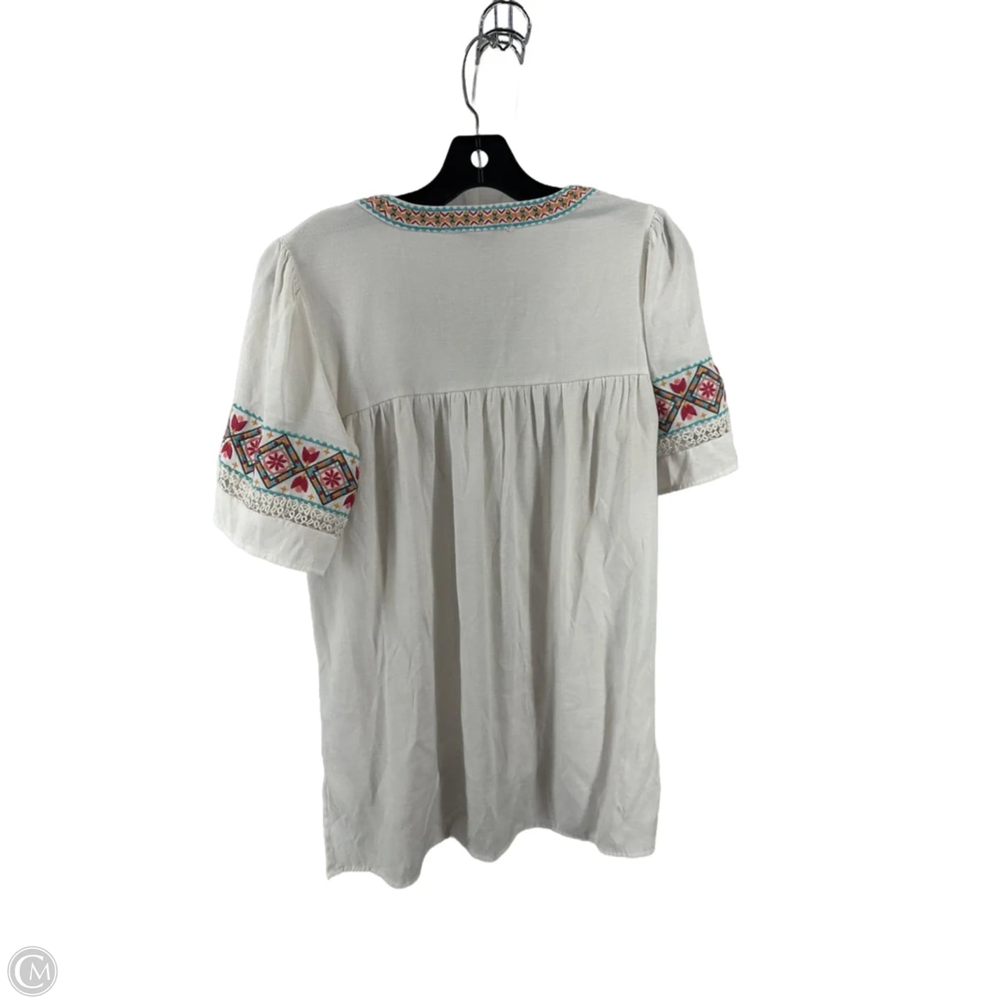 Top Short Sleeve By Savanna Jane In White, Size: M