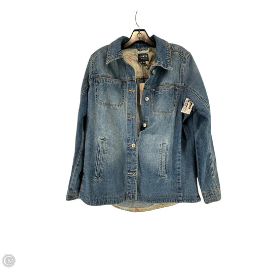 Jacket Denim By Curve Appeal In Blue Denim, Size: L