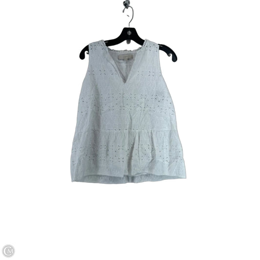 Top Sleeveless By Loft In White, Size: Lp