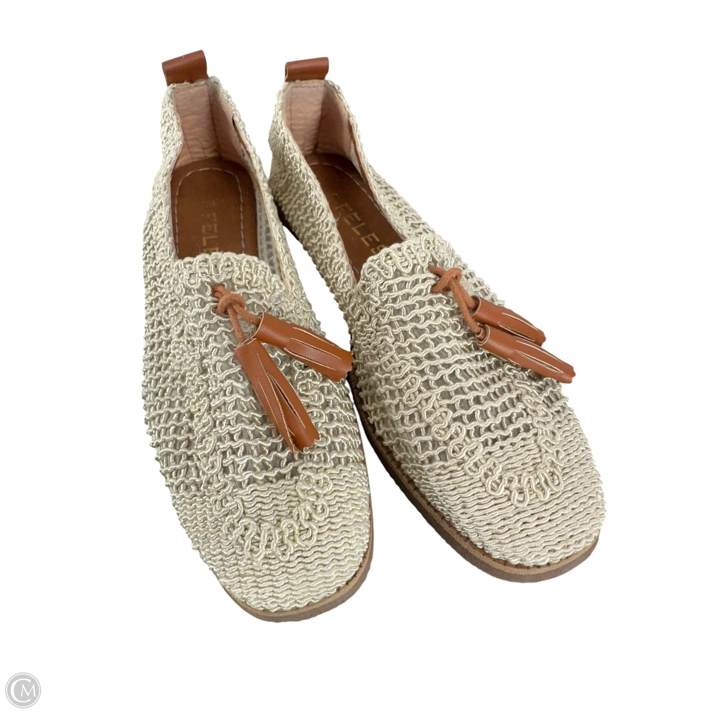 Shoes Flats By Clothes Mentor In Cream & Tan, Size: 9