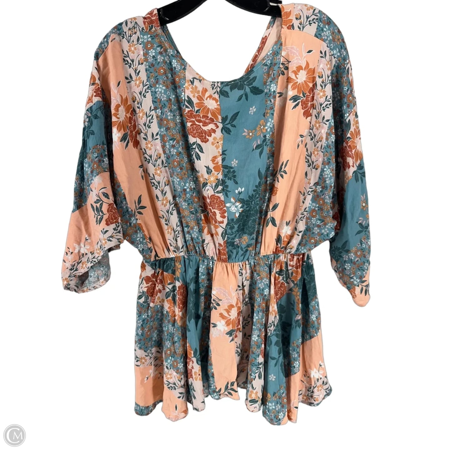 Top 3/4 Sleeve By Andree By Unit In Floral Print, Size: M