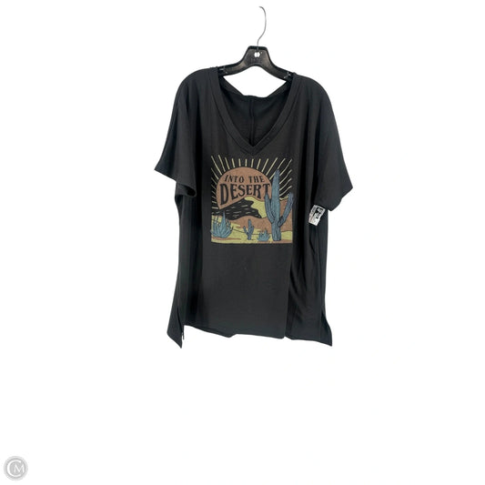 Top Short Sleeve By Sew In Love In Black, Size: 2x