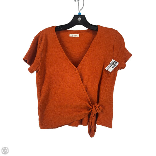 Top Short Sleeve By Madewell In Orange, Size: S